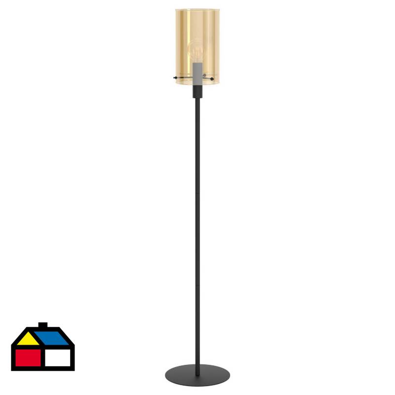 EGLO - Lámpara de pie 155 cm Acero Negro 1 luz E27