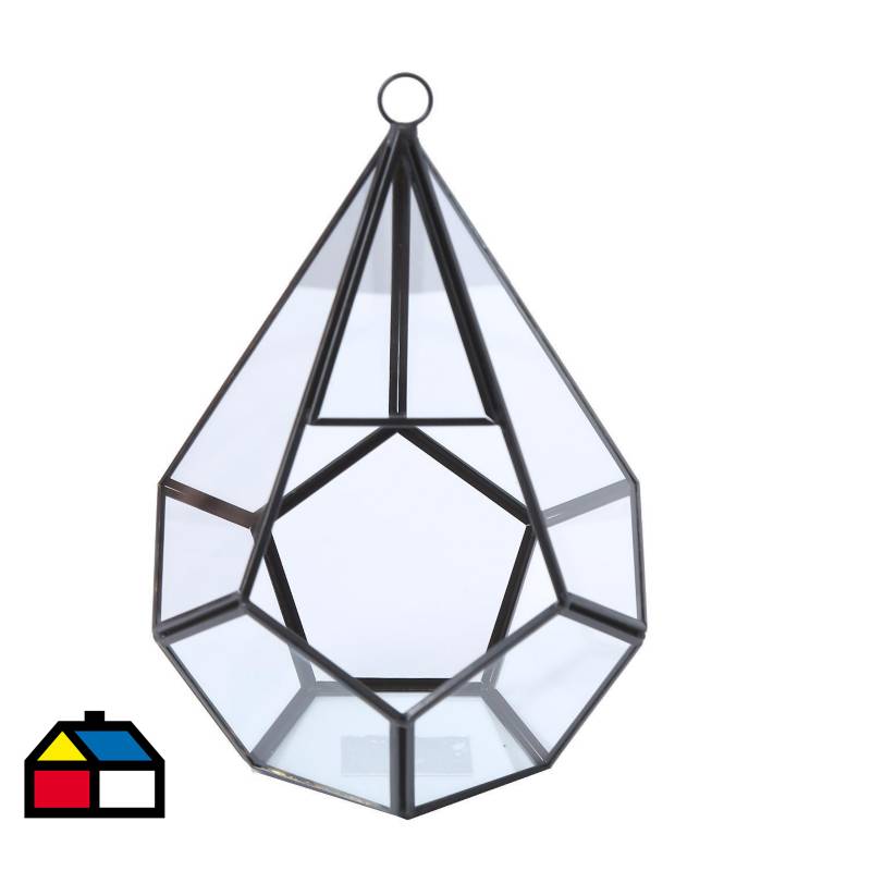 IMPORTADORA USA - Adorno de vidrio geométrico 20 cm