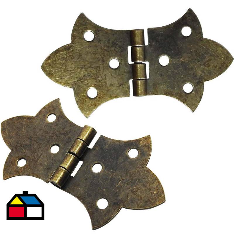 MAMUT - Bisagra decorativa estilo flecha 31 x 57 mm bronce antiguo 2 unid