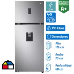 LG - Refrigerador Convencional No Frost 393 Litros Platinum Silver VT40SPP