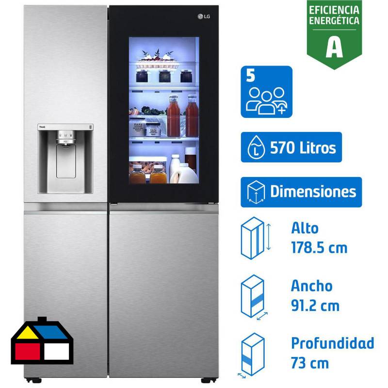 LG - Refrigerador Side by Side No Frost 570 Litros STS LS66SXSC