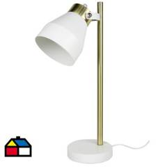 LEDZONE - Lámpara de mesa Flam 1 luz E14 Blanca/Dorada