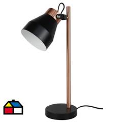 LEDZONE - Lámpara de Mesa Flam 1 Luz E14 Negra/Cobre