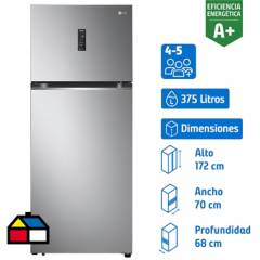 LG - Refrigerador top freezer 375 litros