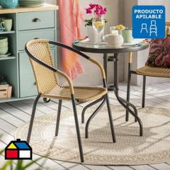 JUST HOME COLLECTION - Silla Negra/Natural