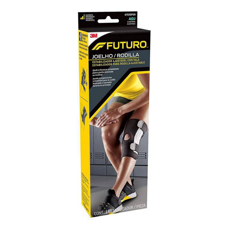 FUTURO - Rodillera con estabilizador ajustable negra.