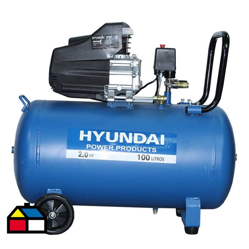HYUNDAI - Compresor de aire porátil 2HP 100L