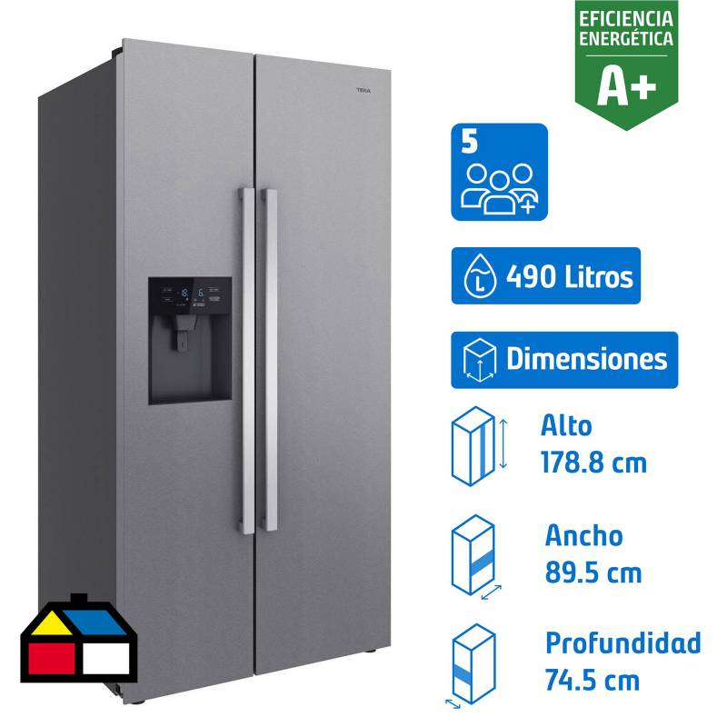 TEKA - Refrigerador Side by Side No Frost 490 Litros Plateado RLF 74920 SS