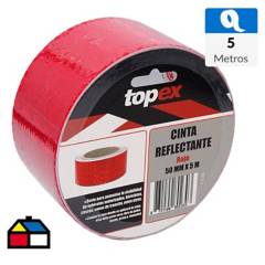 TOPEX - Cinta reflectantetan 50mm x 5m rojo