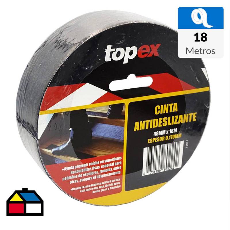 TOPEX - Cinta antideslizante 48 x 18m negro