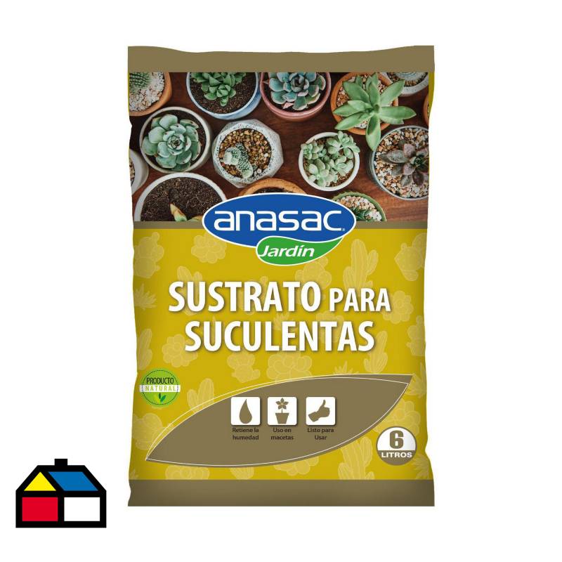 ANASAC - Sustrato para suculentas y cactus 6 l