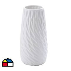 IMPORTADORA USA - Florero psicodelia cerámica blanco 25 cm