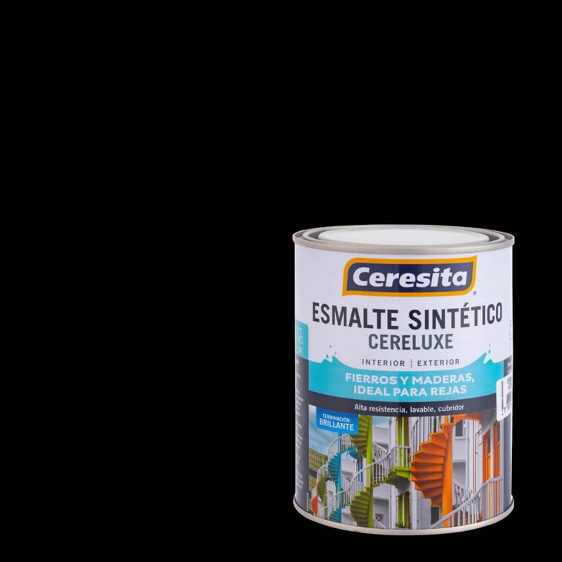CERESITA - Esmalte Sintético Cereluxe 1/4 galón Negro