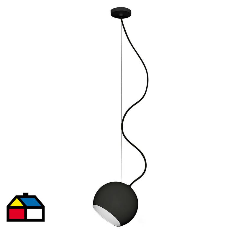 BLUMENAU - Lámpara colgante Oca negra 160mm cable hilo tejido negro 1 luz GU10
