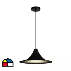 BLUMENAU - Lámpara colgante Open negra aluminio 380mm 1 luz E27