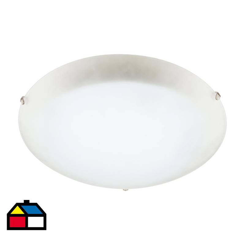 BLUMENAU - Plafón Circular vidrio arenado blanco 30cm 2 luces E27