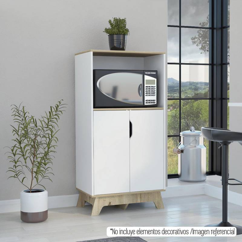 Mueble para Microondas TuHome Manchester Blanco 4 Puertas