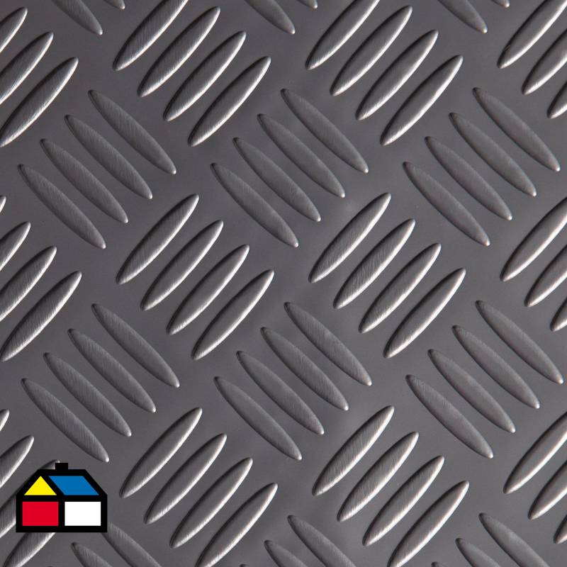 DIB - Rollo PVC 1mm Checker Mat antideslizante 1,2x10 m plata