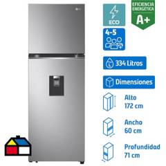 LG - Refrigerador Top Freezer No Frost 344 Litros Platinum Silver VT34WPP