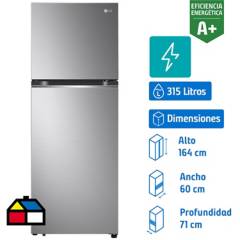 LG - Refrigerador no frost top freezer 315 lt vt32bpp