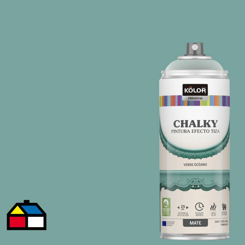 KOLOR - Pintura Tizada Chalky en Spray Verde Océano Mate 400ml