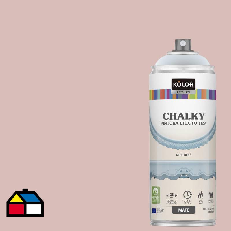 KOLOR - Pintura Tizada Chalky en Spray Azul Bebé Mate 400ml