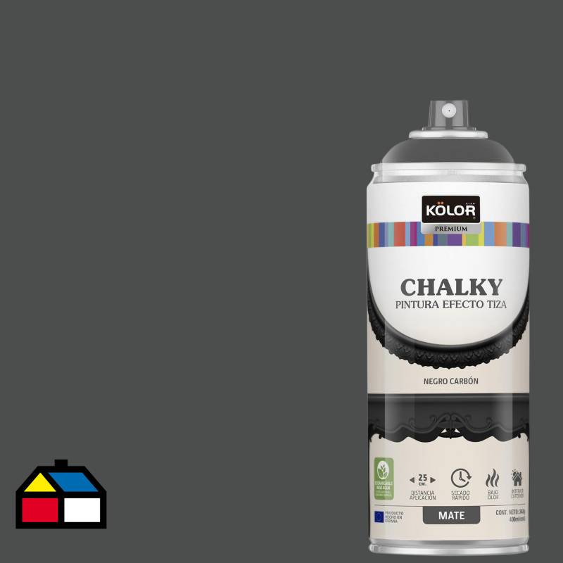 KOLOR - Pintura Tizada Chalky en Spray Negro Carbón Mate 400ml