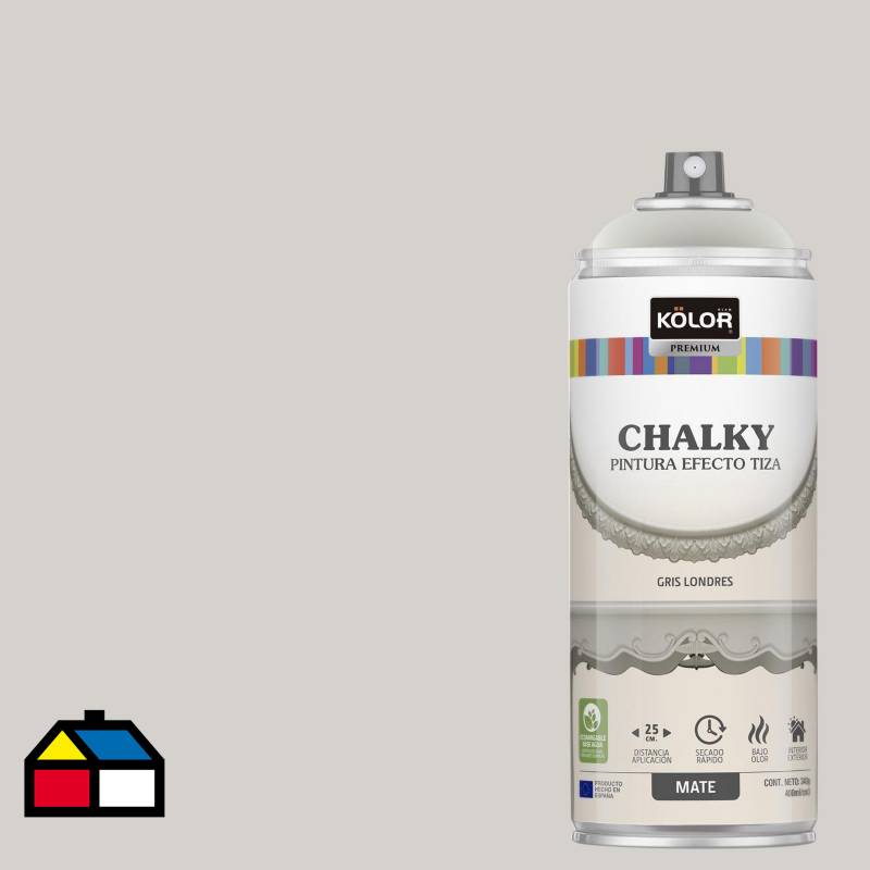 KOLOR - Pintura Tizada Chalky en Spray Gris Londres Mate 400ml.