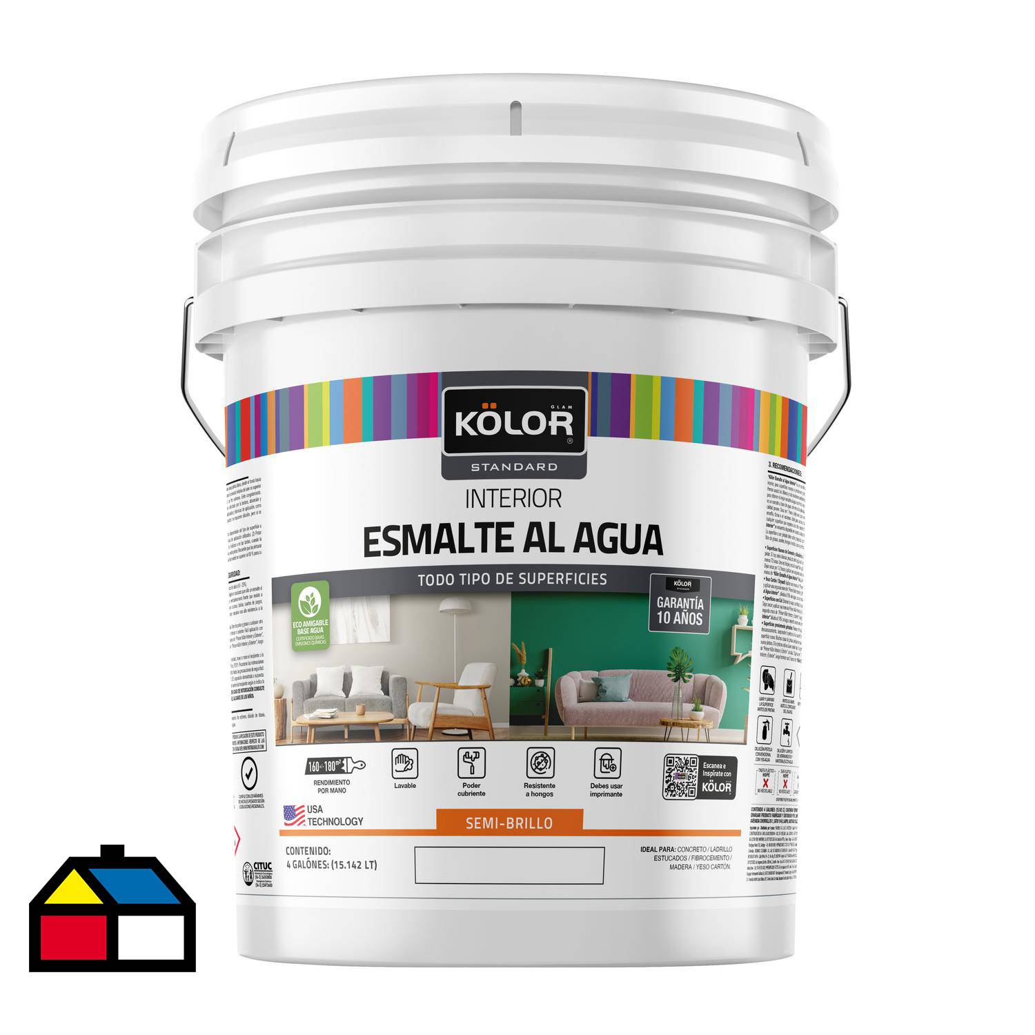 Pintura madera satinado al agua 2.5 l blanco