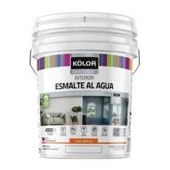 KOLOR - Esmalte al agua premium interior semibrillo blanco 4 galones.