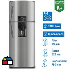 MABE - Refrigerador Top Freezer No Frost 390 Litros Inox RMP410FZUU