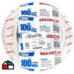 MADECO - Cable eléctrico (Thhn) 12 Awg 100 m Blanco
