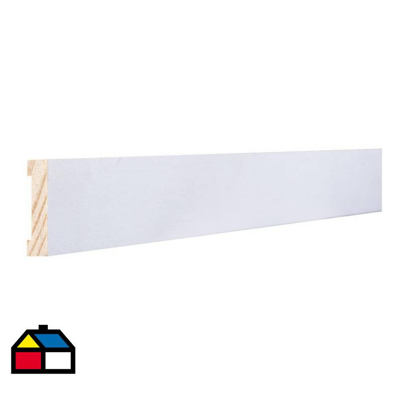  - Pilastra madera Pino empastada y pulida blanca 10x40x244