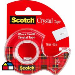 SCOTCH - Cinta cristal 19mm x 20m con dispensador