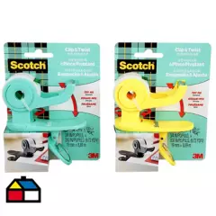 SCOTCH - Dispensador clip&twist cinta magica colores surtidos