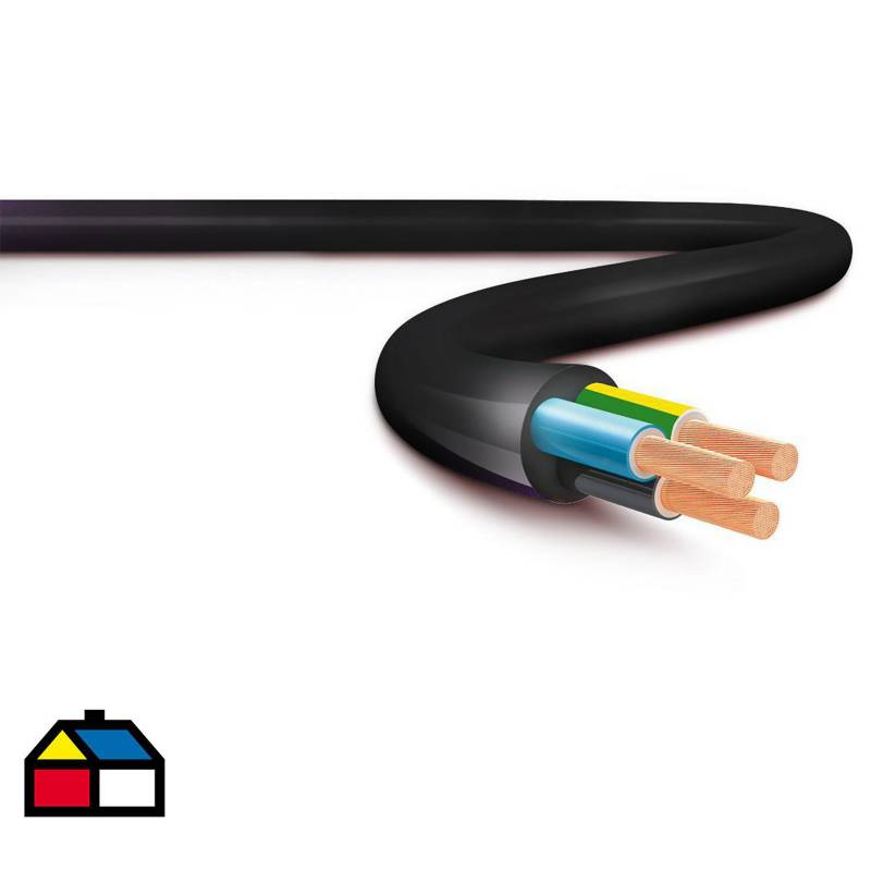 DRL - Cordón eléctrico flexible 3x1.00 mm 10 mt  HO5VV-F negro