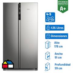 FENSA - Refrigerador Side by Side No Frost 436 Litros Inox SFX440