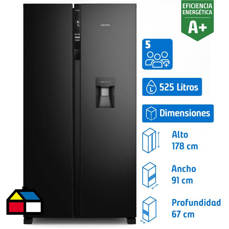 FENSA - Refrigerador Side by Side No Frost 525 Litros Negro SFX530B