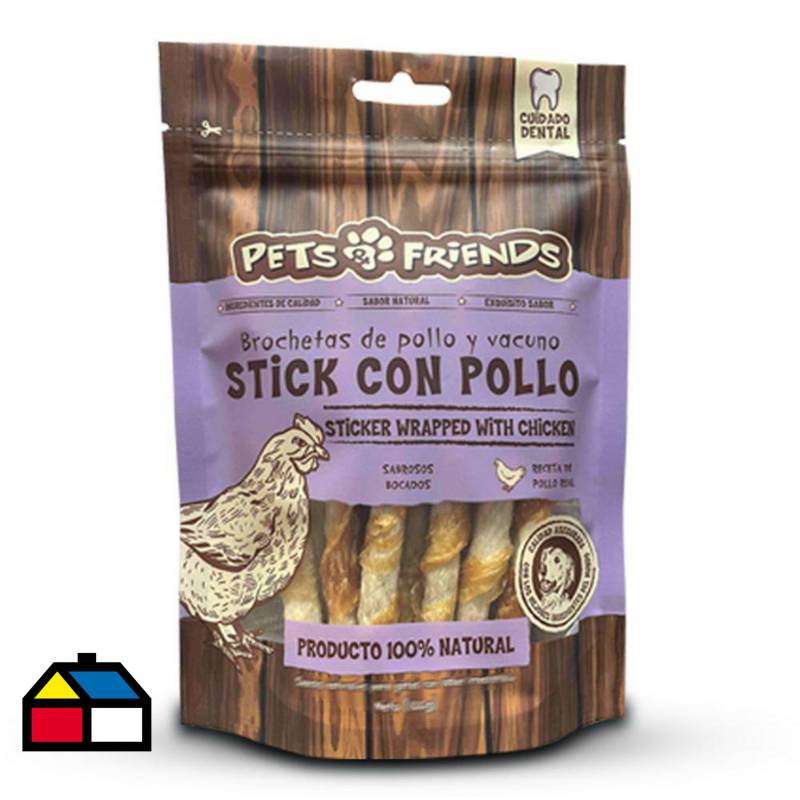 PETS AND FRIENDS - Snack perro stick con pollo 100 gr