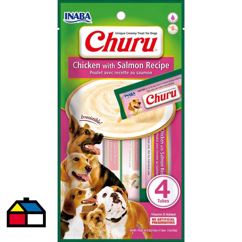 CHURU - Churu snack puré perros pollo con salmón 56 gr