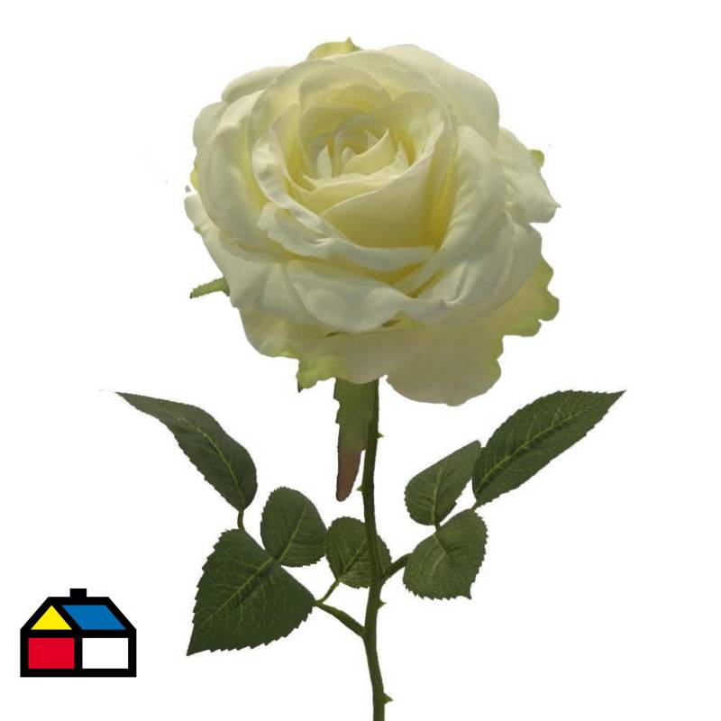 FLORACENTER - Rosa artificial 58 cm blanco