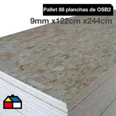 undefined - Pallet 88 planchas de OSB2 Estructural 9 mm de 122x244 cm.