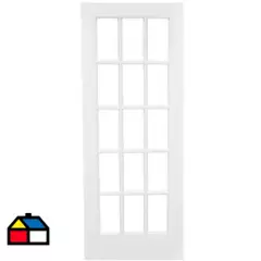 PROMASA - Puerta pino radiata 15 vidrios prepintada blanca