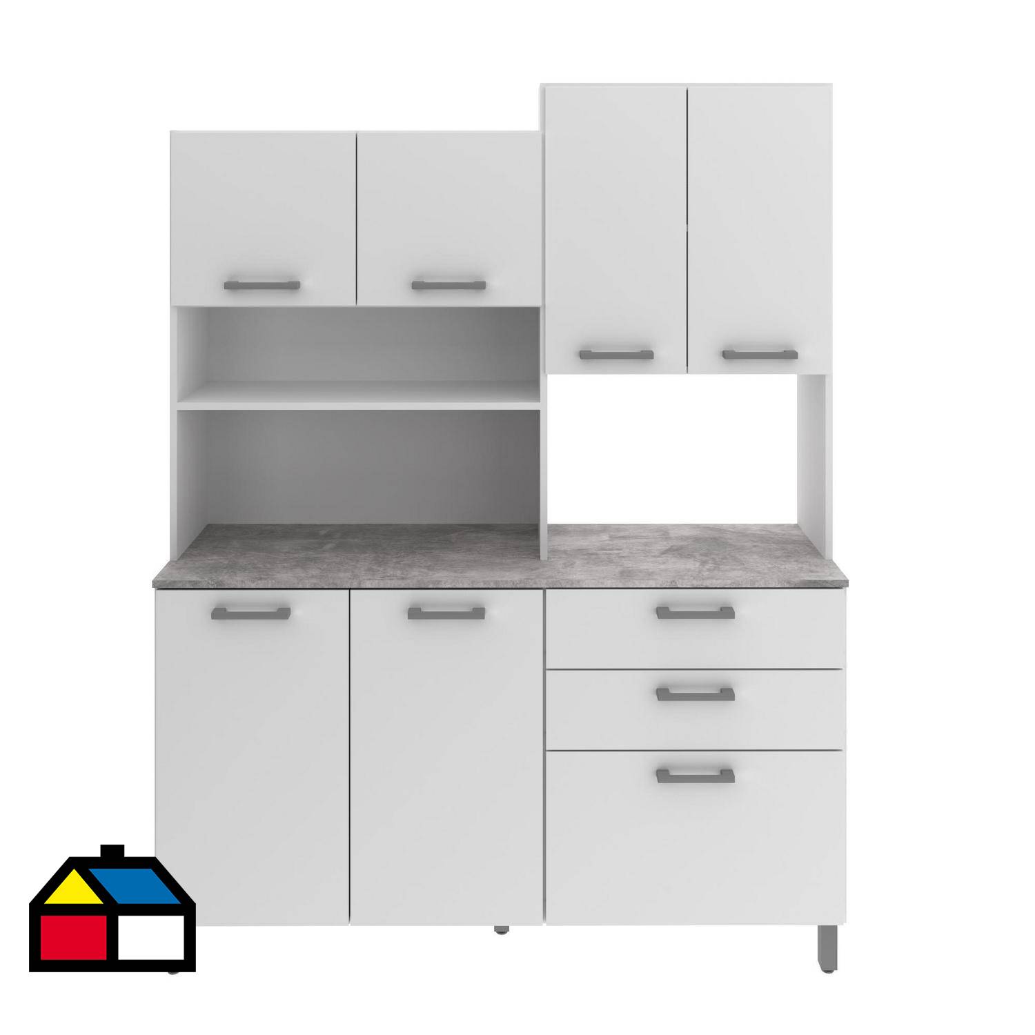 TECNOMOBILI Mueble Kit Cocina 6 Puertas 3 Cajones Cz1013Bc Tecnomobili