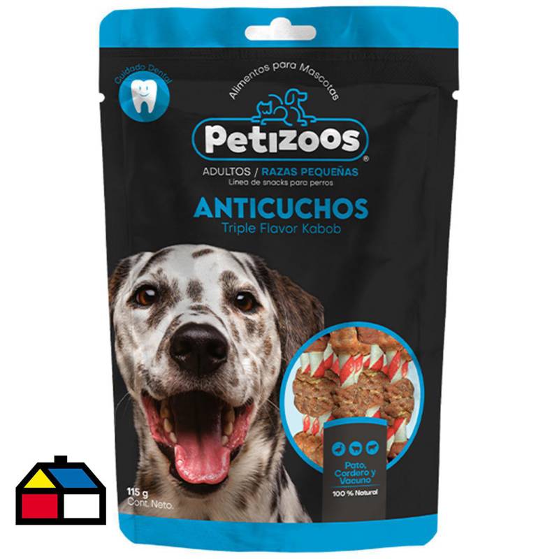 PETIZOOS - Snack para perros anticuchos triple sabor 100 gr