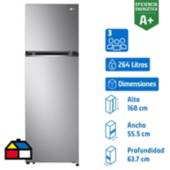 LG - Refrigerador no frost top freezer 264 litros