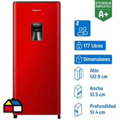 HISENSE - Refrigerador Single Door Frost 177 litros Rojo