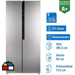MABE - Refrigerador Side by Side No Frost 511 Litros Inox MSC518LKRSS0