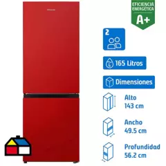 HISENSE - Refrigerador Bottom Freezer Frío Directo 165 Litros Rojo RB215NR
