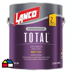 LANCO - Látex total multiuso blanco mate 1 galón